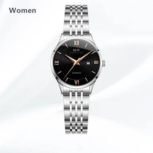 BlackG women t C8501 Карнавальные механические часы для мужчин MIYOTA move для мужчин t Роскошные Брендовые мужские часы с кожаным ремешком reloj hombre erkek kol saati relogio - Цвет: BlackG women t C8501