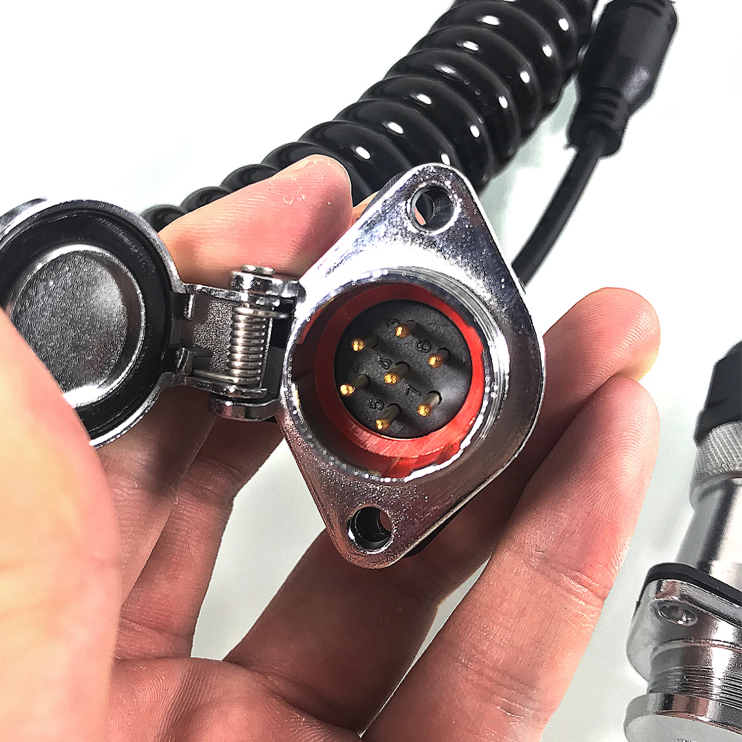 5-контактный спиральный катушечный кабель с авиационной головкой ...