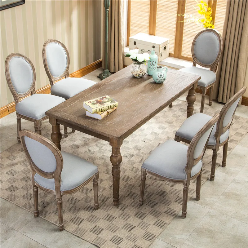 Обеденные стулья из твердой древесины в скандинавском ретро стиле современная