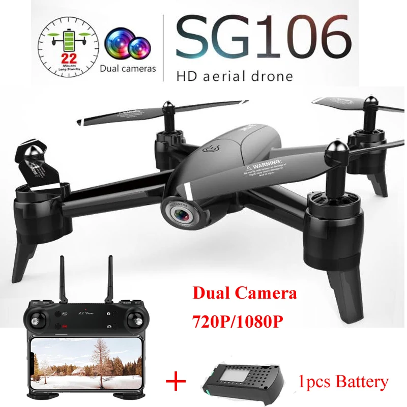 

SG106 Optical RC Drone Dual Camera FPV WiFi RC Drone 3D Rolling Gesture Control Long Flytime Quadcopter Helicopter 1 Battery