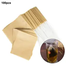 100 шт одноразовые мешки для фильтрования чая с шнурком сильного проникновения фильтровальной бумаги окружающей среды портативный пустой безопасной кухни