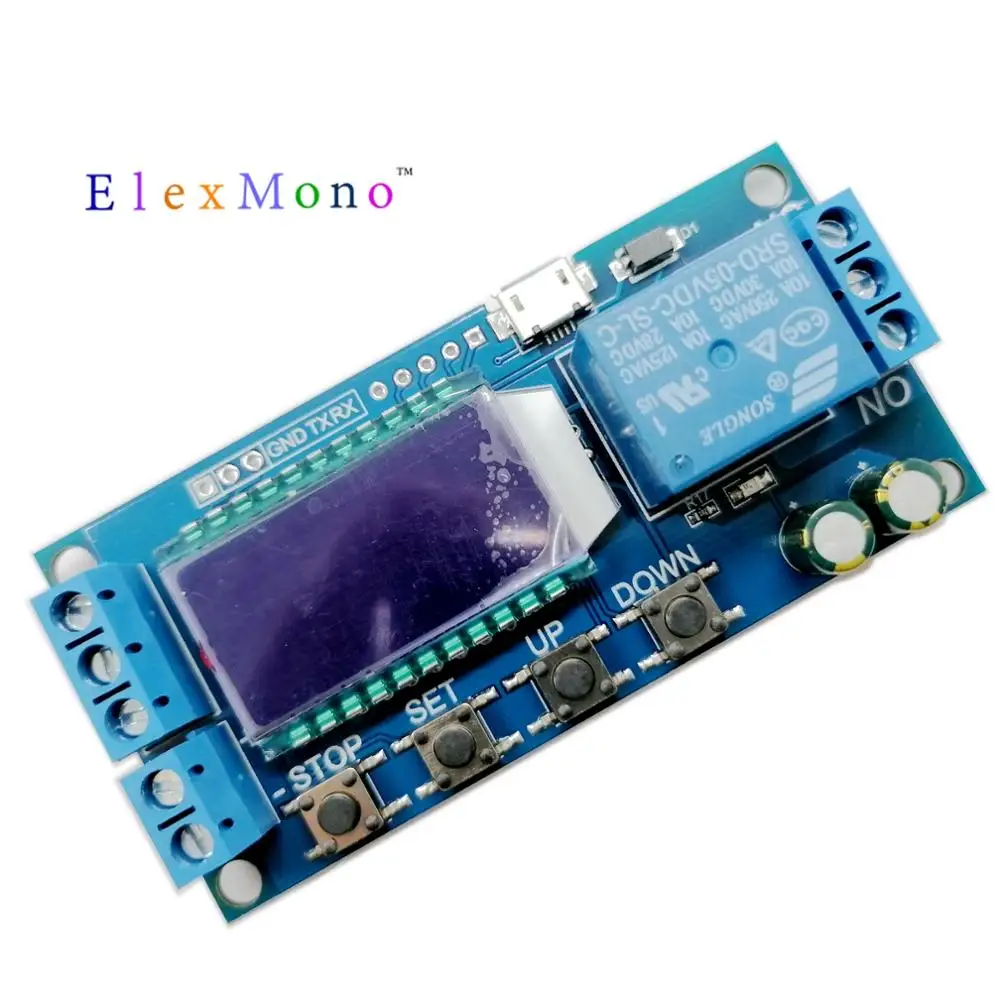 

2in1: Delay Relay On & Off 0.01s~9999min LCD Repeat Cycle Timer with UART TTL Control support DropShipping by ElexMono