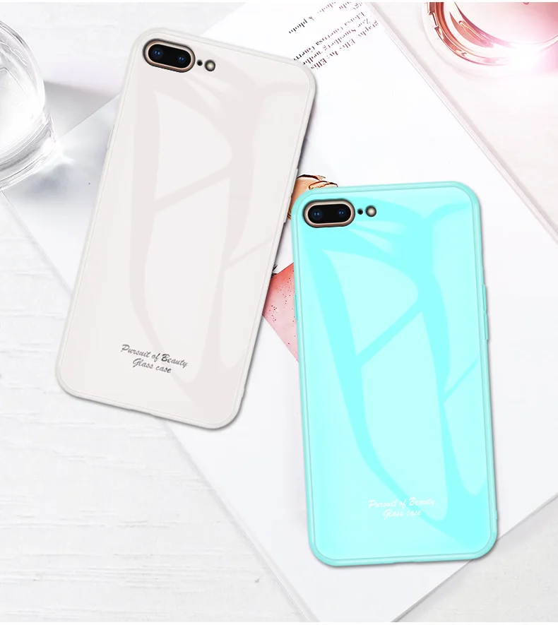 Macaron стеклянный чехол для Apple iPhone 7 Plus Модный милый Противоударный задняя крышка для iphone 8 Plus задняя крышка телефона
