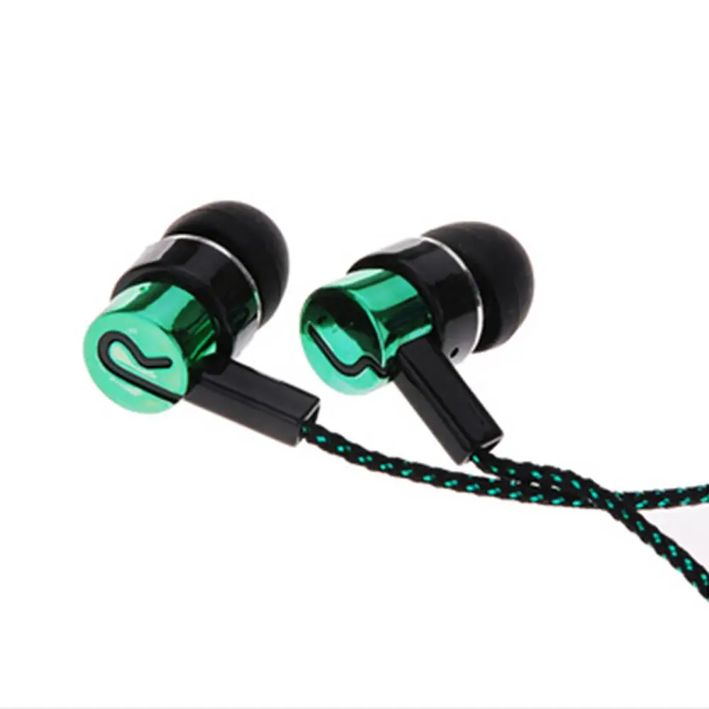 Высококачественные проводные наушники, абсолютно новые стерео наушники-вкладыши, 3,5 мм, нейлоновый плетеный кабель, наушники, гарнитура с микрофоном для ноутбука, смартфона - Цвет: green