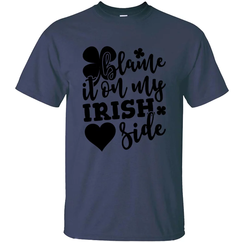 Повседневная футболка с принтом blame it on my irish side,, армейский зеленый рисунок, Мужская футболка, короткий рукав, против морщин, Топ в стиле хип-хоп