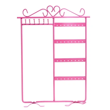 

32 Hole Earrings Necklace Ear Studs Jewelry Display Rack Metal Stand Holder Base 634D