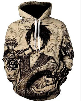 

Anime ONE PIECE Monkey D Luffy Festival party play Hoodie cosplay character printed sweatshirt men's casual hooded sweater