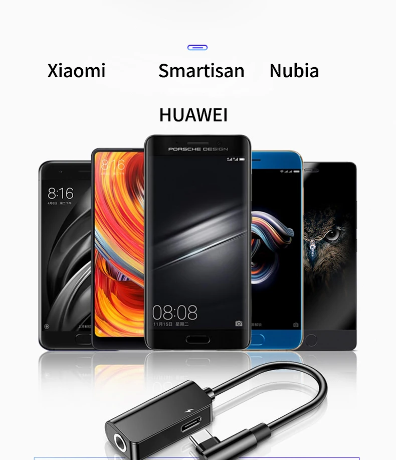 Type c до 3,5 мм разъем Aux адаптер для наушников для Xiaomi Mi 9 huawei P20 Lite mate 10 Pro samsung usb type c до 3,5 мм dac