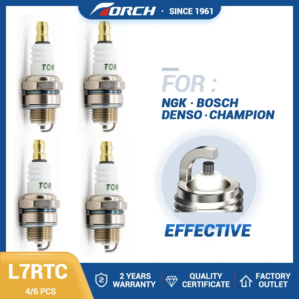

New 4pcs/6pcs Torch Spark Plug L7RTC for XST2974 for WSR6F Champion RCJ7Y Denso W22MPR-U Candle BPMR7A Gasoline Engine