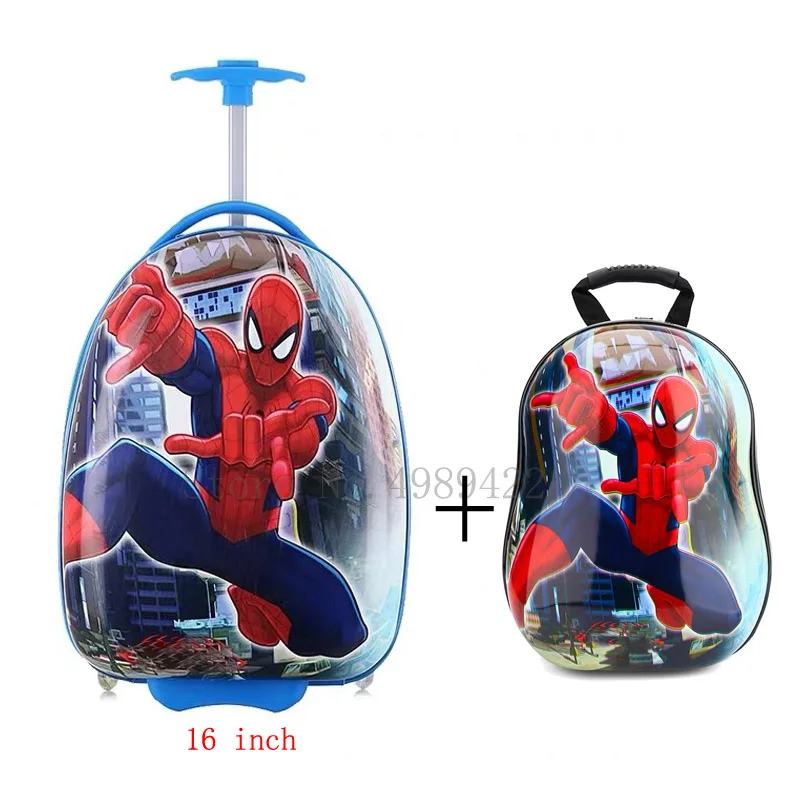 16inch luggage set Мультяшный детский Багаж, Дорожный чемодан на колесиках, багажная сумка на колесиках, 16 дюймов, милый детский рюкзак на колесиках, Подарочный рюкзак - Цвет: 16inch luggage set
