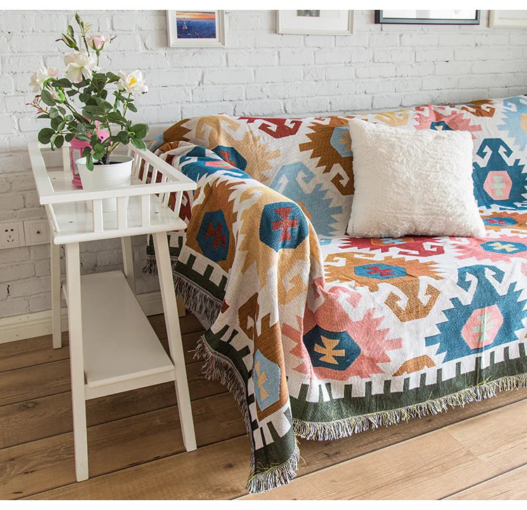 Красивое Одеяло с геометрическим узором коврики для пикника на открытом воздухе этнический стиль винтажное одеяло индийское геометрическое одеяло Тотем