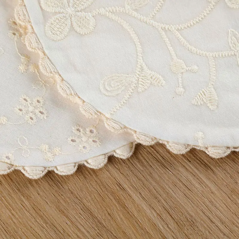 Baby Girls Bibs Newborn Embroidery Floral Princess Cotton Bandana Bibs Feeding Saliva Towel 5