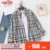 Tangada Women Oversize Plaid Print Boyfriend Style Shirt С Длинным Рукавом Шикарная Женская Повседневная Свободная Рубашка BAO4