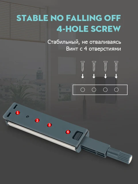 KAK 10 ชิ้นตู้จับสแตนเลสกดเพื่อเปิดซ่อนมือจับตู้ Soft Closer ฮาร์ดแวร์ประตูตู้ 5