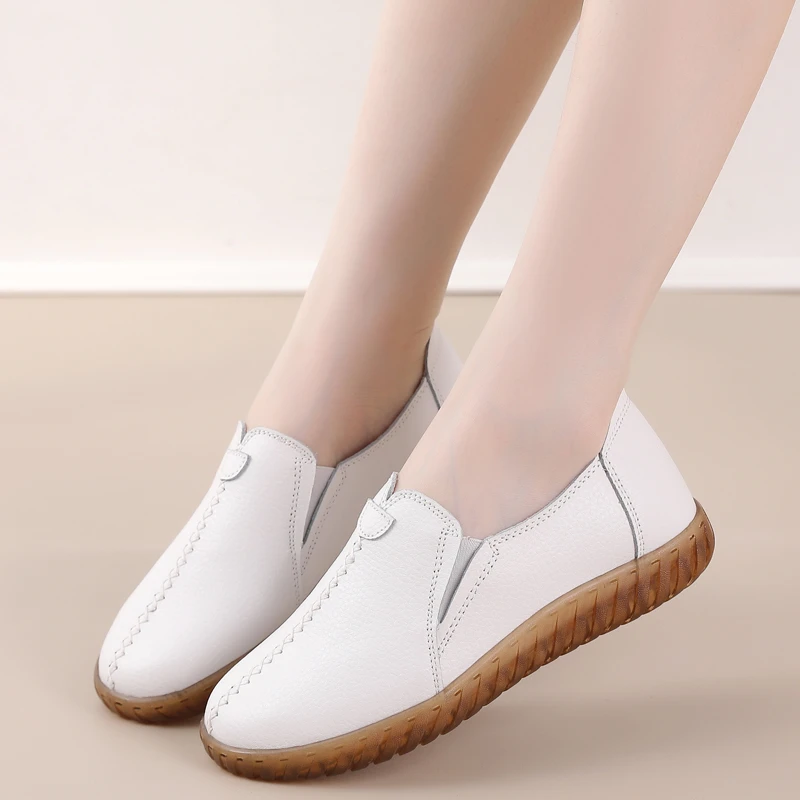 Mocasines planos de cuero suave para mujer, zapatos de marca, de alta calidad, a la moda, para primavera y verano|Zapatos planos de mujer| - AliExpress