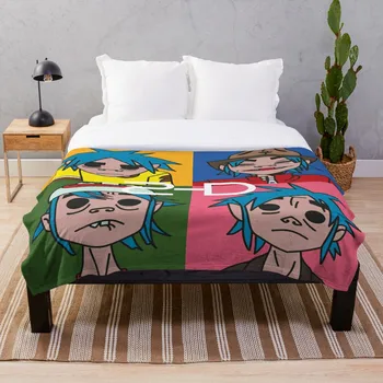 

Gorillaz 2 D Throw Blanket Soft Sherpa Blanket Bed Sheet Single Knee Blanket Office Nap Blanket