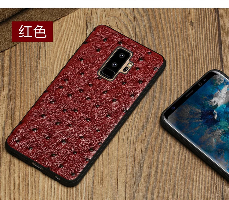 Чехол из натуральной кожи ручной работы для телефона samsung galaxy A50 A70 A40 A20 Note 8 9 10 S8 S9 S10 plus чехол для телефона r - Цвет: Темно-красный
