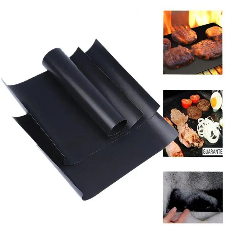 8pcs BBQ Oven Grill Mat Heat Resistant Non-Stick BBQ Grill Sheet Oven Pan Liners Baking Pad Mat