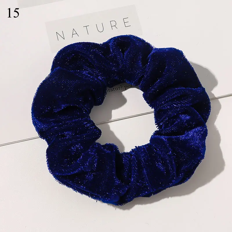 Winter Shiny Velvet Scrunchies Candy Color Soft Girls Hair Rope Hair Accessories Rubber Band Elastic Hair Bands Ponytail Holder mini hair clips Hair Accessories