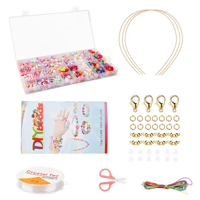 DIY handmade beaded toys and accessories set children creative girls weaving bracelet jewelry making toys education children gif 3