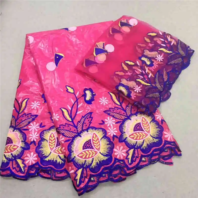 

hot sales 2019latest popular African bazin riche lace with scarf fabric for Nigerian Evening Dresses Win118l 5+2yards