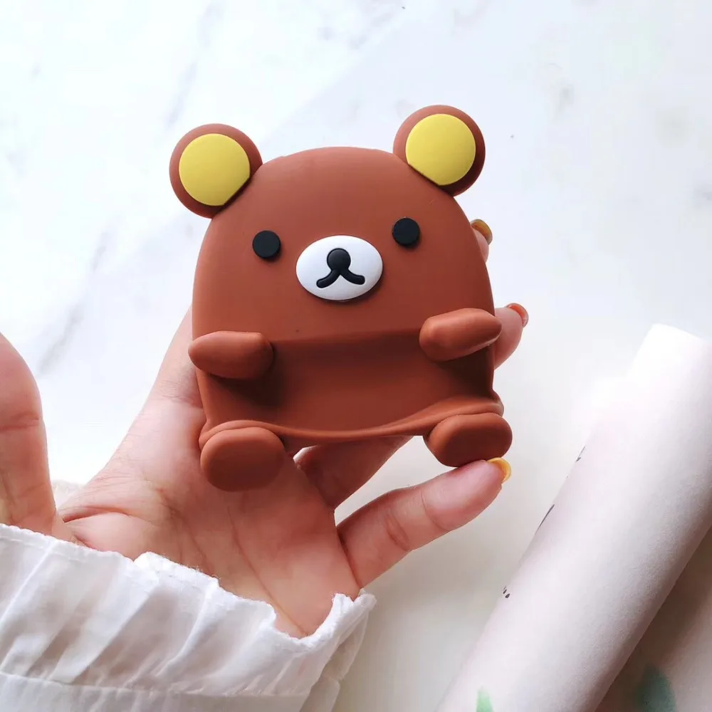 Держатель для телефона с милым мультяшным рисунком, подставка для мобильного телефона, кронштейн, дизайн с животным медведем, лягушкой, силиконовые аксессуары для телефона, держатель для смартфона