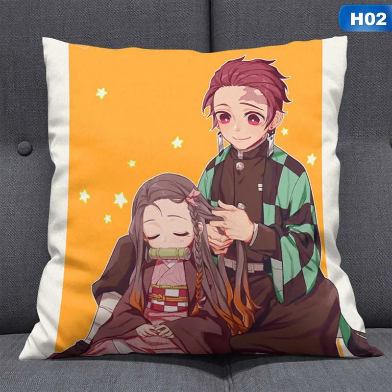 Аниме Demon Slayer: Kimetsu No Yaiba Kamado Tanjirou Dakimakura обнимающий чехол для подушки, наволочка для подушки 45x45 см - Цвет: 2