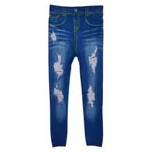 Hot Women Stretch Ripped Distressed Skinny High Waist Denim Pants Shredded Jeans Trousers Slim Jeggings Denim Jeans
