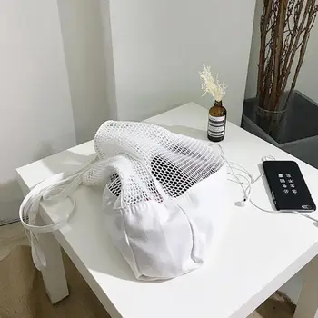 

2020 New Pattern Women's Handbag Mesh Hollow Out Sandy Beach Package Large Capacity Shoping Single Shoulder Bag