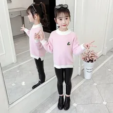 

Girl Sweater Kids Outwear Tops 2021 Princess Fleece Thicken Warm Winter Autumn Knitting Christmas Pullover Children Clothing