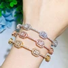 CWWZircons Luxury Stackable Statement Gold Bangle for Women Wedding Cubic Zircon Crystal CZ Dubai Silver Plated Bracelets BG041 1