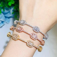 CWWZircons Luxury Stackable Statement Gold Bangle for Women Wedding Cubic Zircon Crystal CZ Dubai Silver Plated Bracelets BG041 1