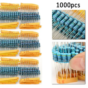 

1000pcs 1% 1W 100 Value Metal Film Resistor Resistance Assorted Kit 1ohm-1M Ohm Capacitance Range Metal film resistor resistance