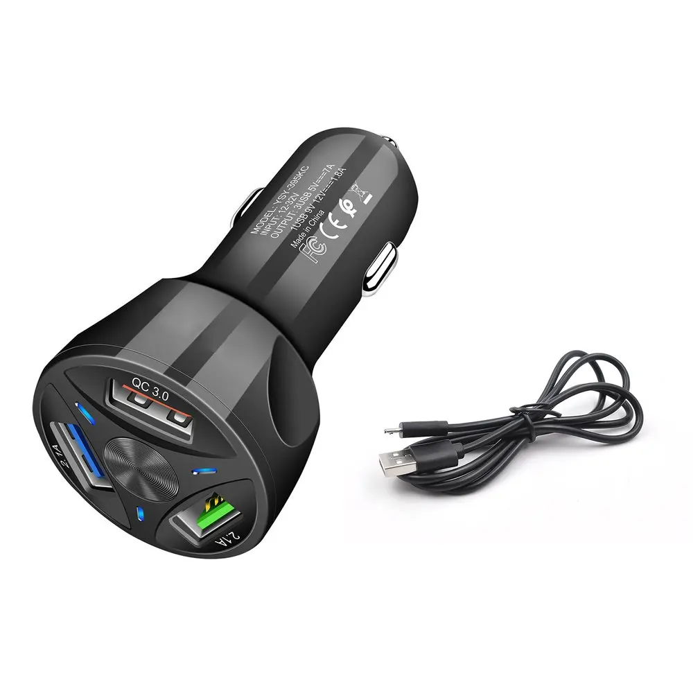 

Mini Car Charger 3-Port USB QC 3.0 Fast Charging for DJI Mavic Mini Drone Remote Control 12-32V Car Charger Adapter For Phones