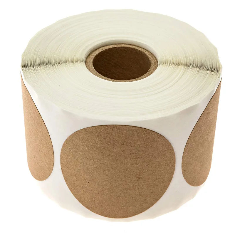 100/500PCS Round Blank Kraft Paper Sticker DIY Sealing Labels Handmade Self-Adhesive Gift Package Stickers 25/38/50mm