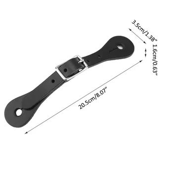 

1 Pair Horse Riding Accessories Handmade Genuine Leather Equestrian Spur Strap Horse Supplies Black Brown