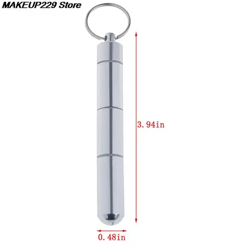 Pocket Pill Holder Container Capsule Shape Aluminum Pill Case Silver Pill Box Keychain Medicine Box
