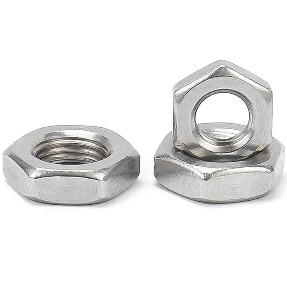 Hexagon Nuts 4/10Pcs Fine Thread M6 M8 M10 M12 M14 M16 Pitch 0.75/1/1.25/1.5 304 A2-70 Stainless Steel Hex Hexagon Thin Nut Jam Nut DIN439