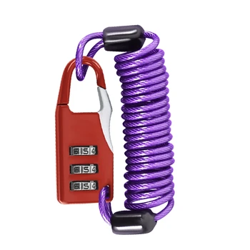 

Helmet Locking Carabiner Anti-Theft Bike Motorcycle Helmet Lock with Resettable Code PIN Spring Combination Lock