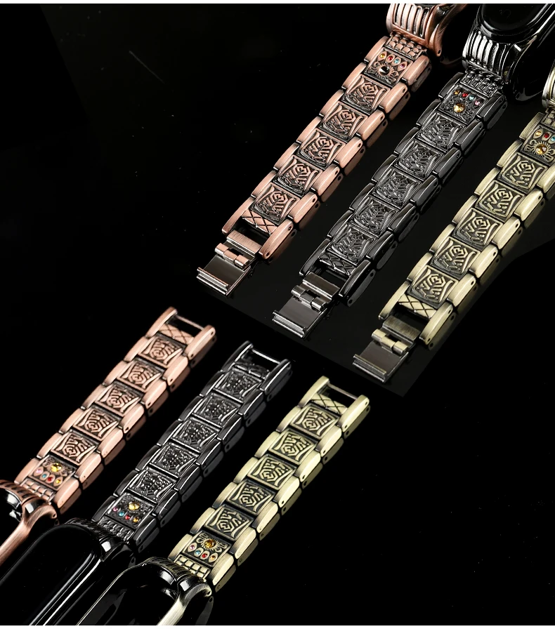 Браслет для Mi Band 3 4 металлический ремешок из нержавеющей стали для Mi Band 4 ремешок Miband 3 сменные браслеты аксессуары