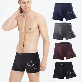 

4pcs/lot Men's Bamboo Fiber Underwear Man Breathable Mid-Waist Comfortable Shorts Men's Modal Boxer