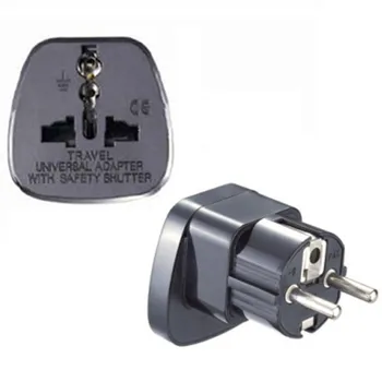 

10pcs Universal to Schuko German French Korea Russia EU Electrical Plug Adapter AC100~250V 10A With Safety Shutter
