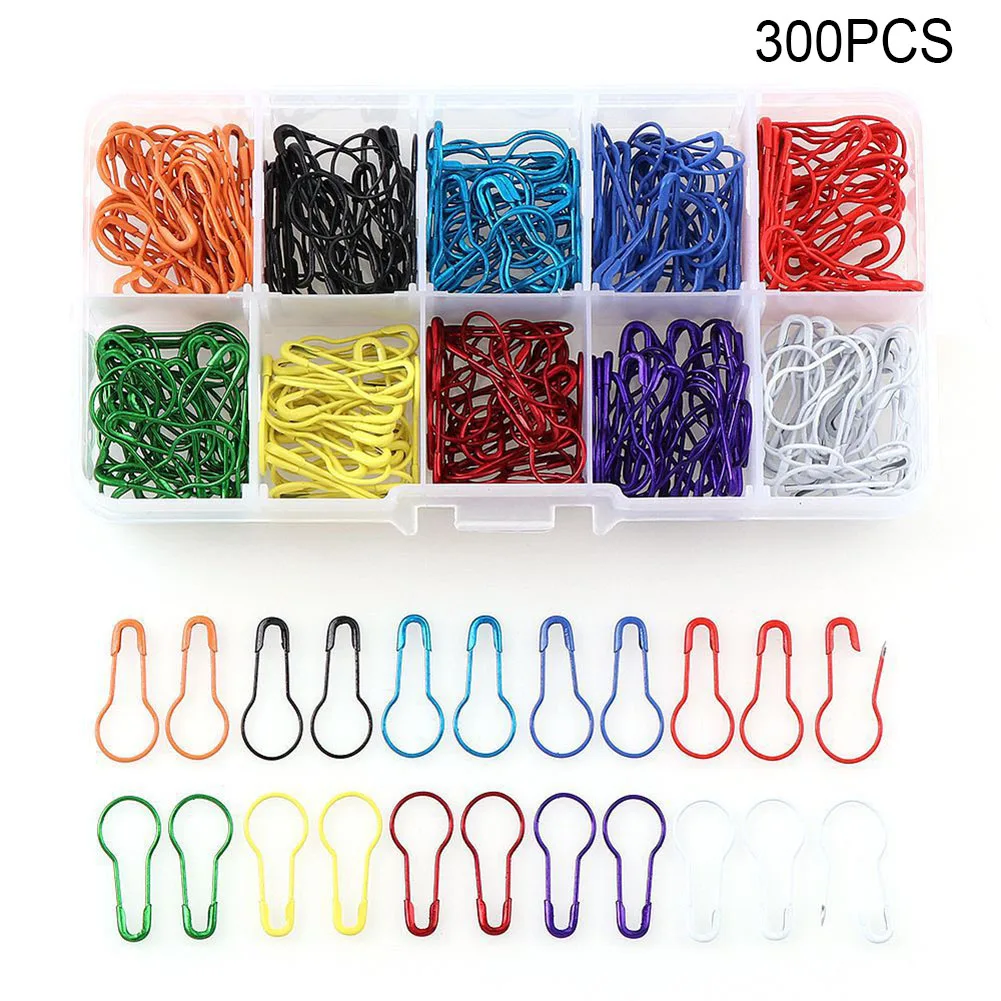 300pcs Лампочки, булавки, бутылочная тыква, безопасные булавки, набор с чехлом, чехол для изготовления одежды и DIY проектов J99Store - Цвет: 300pcs