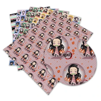 

30 cm x 136 cm cartoon Japanese style faux artificial Synthetic leather fabric DIY hair bow 1piece