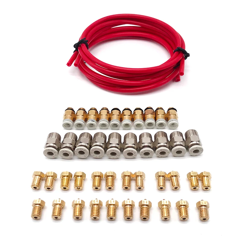 PTFE Bowden трубка 2 мм x 4 мм с пневматическим разъемом+ сопло экструдер сопла печатающей головки для 3d принтера VH99