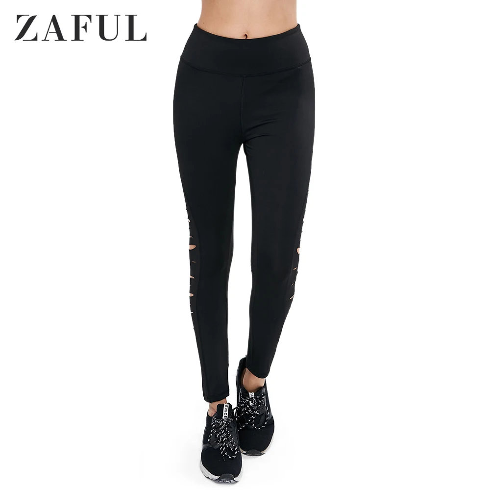ZAFUL, Спортивные Леггинсы, пуш-ап, женские рваные леггинсы для спортзала, для бега, с высокой талией, весна-осень, для фитнеса, женские спортивные штаны, брюки