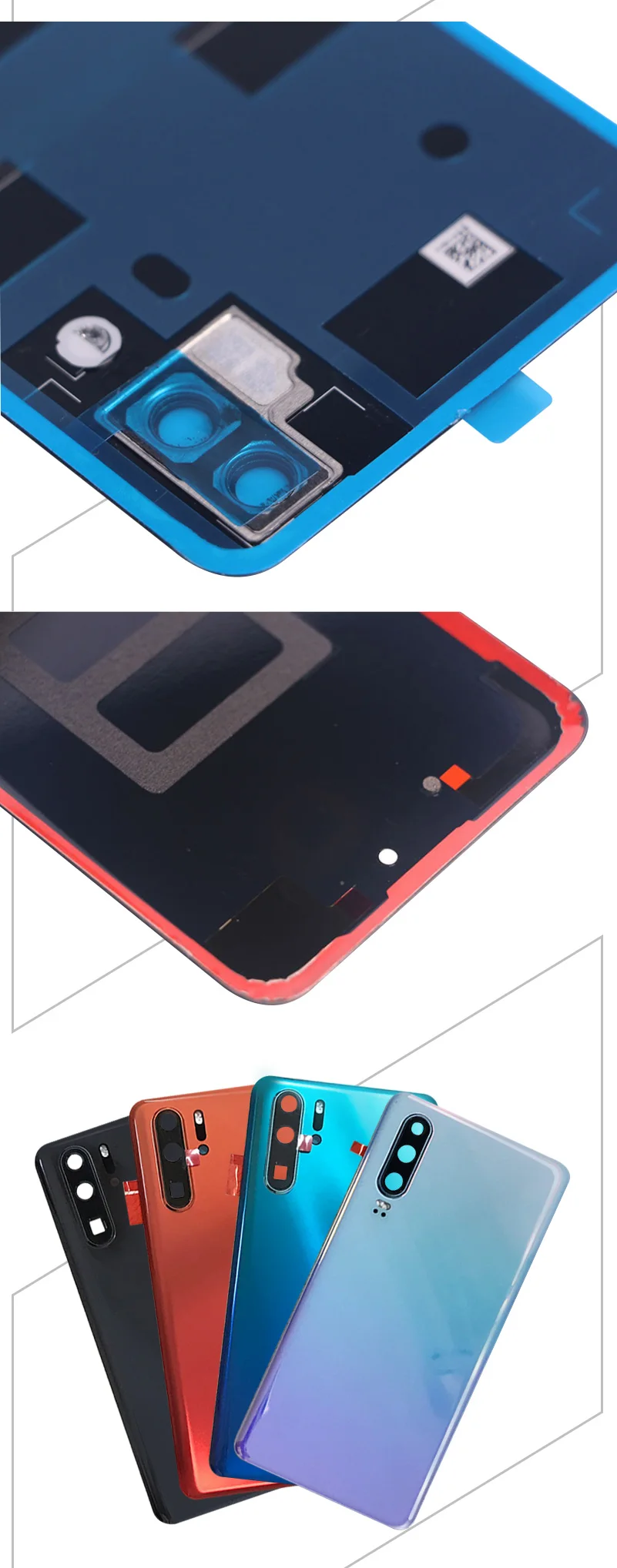 Для huawei P30 Pro P30pro Задняя стеклянная крышка корпус батарея задняя дверь запасные части+ клей+ камера Стекло объектив Запасные части