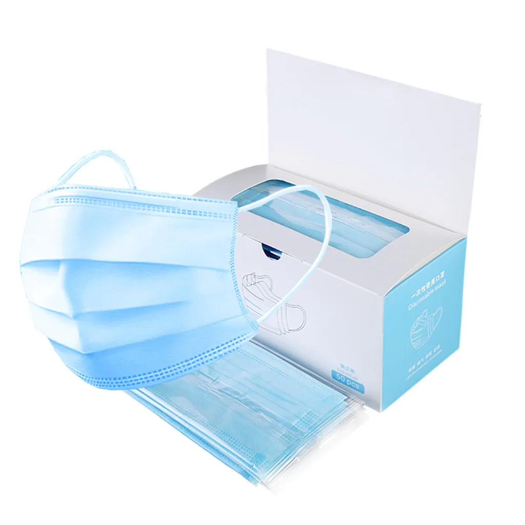 

50 Pcs Disposable Mask Anti Pollution Health Mask Unisex Protection Fabric Dust Mouth Mask Anti-Dust Earloops Masks #C