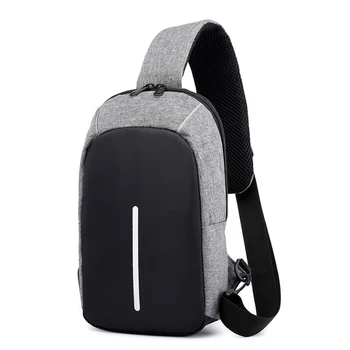 

Men's Small Shoulder Bag Waterproof Mobile Phone Bag Leisure Anti-Theft Messenger Bag Travel Storage Bag USB Sports Bag