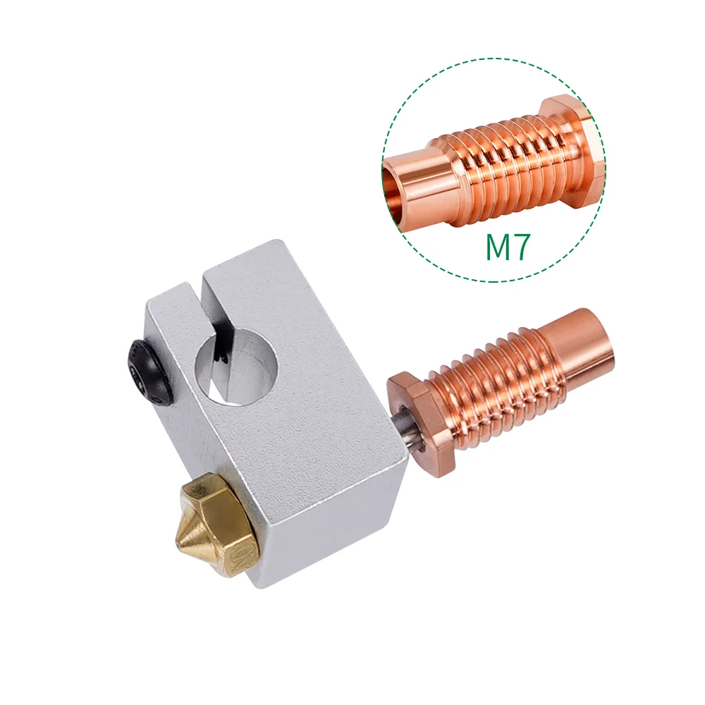 KINGROON-올 메탈 E3D V6 스로트 히트 브레이크 티타늄 합금 구리 3D 프린터 노즐 스로트, 1.75mm E3D V6 핫 엔드 히터 블록